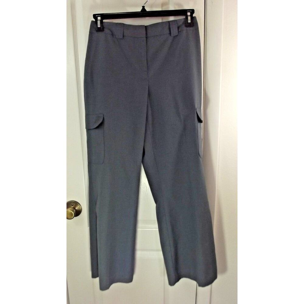 NWT VERSAILLES Dress PANTS - Size 10 - Gray - Flat Front - Boot Cut